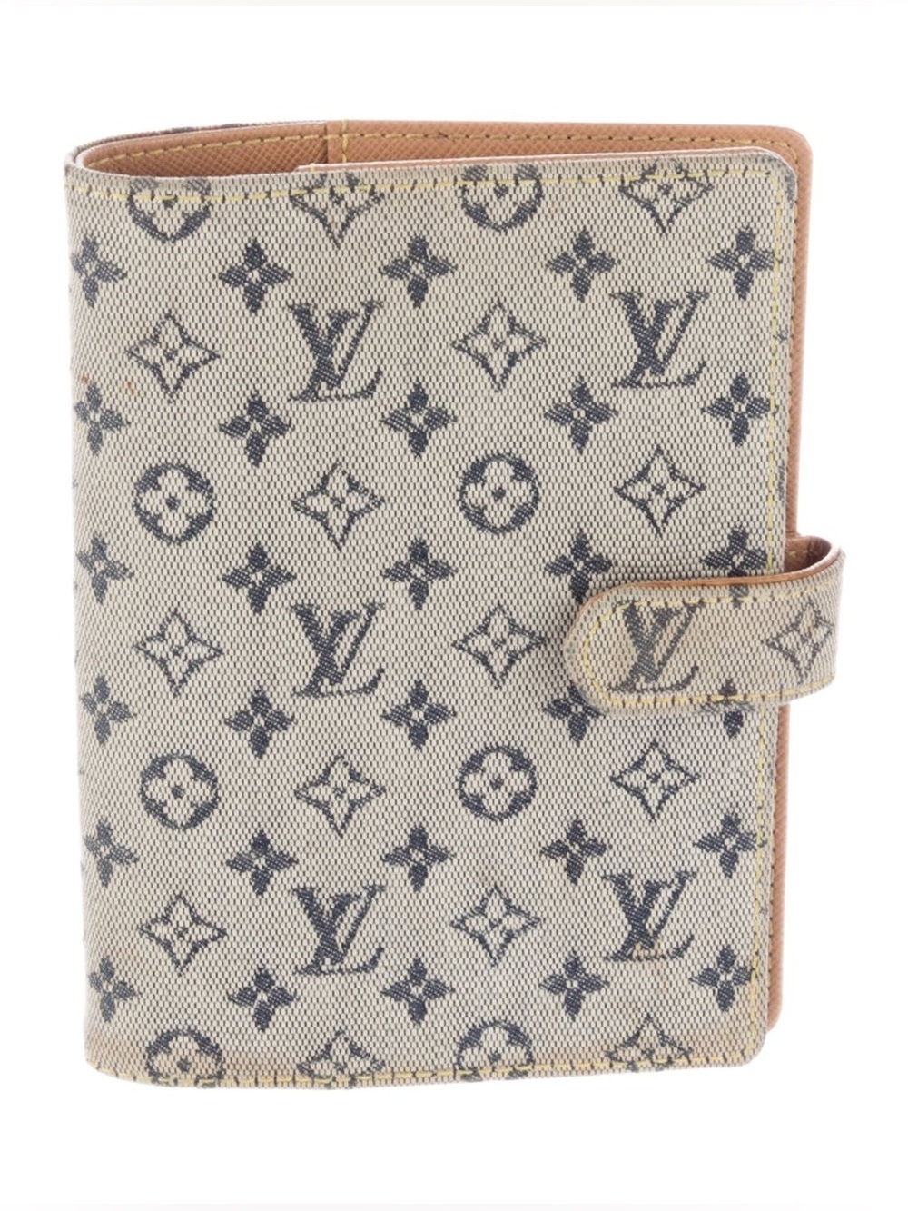 LOUIS VUITTON PM Agenda Cover Mini Lin Canvas Blue Denim